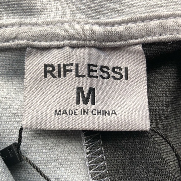 RIFLESSI Zip Up Hoodie Heather Split Color Heather Grey, Charcoal Grey Sz. M NWT - Picture 5 of 8